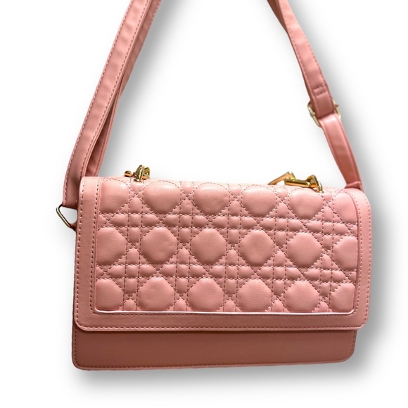 Handbags - LIGHT Pink Quilted Crossbody Bag - Spring